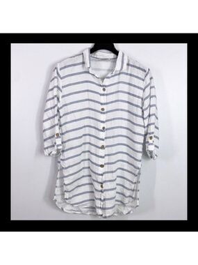 Linen Striped Button-Up tunic